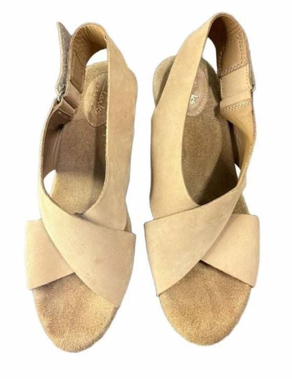 Clarks Annadel Eirwyn Women’s Size 8 US/ 5.5 UK / Tan Leather Cork Wedge Sandals